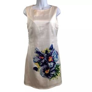 Wanama Lifestyle Sleeveless Floral Print Shift Dress Size 42 Statement Tropical